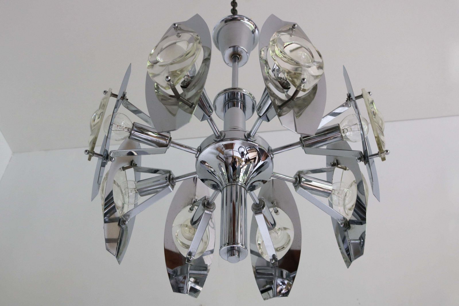 1960 Italian Design Chandelier By Oscar Torlasco For Stilkronen Italy Space Age photo 1445.0