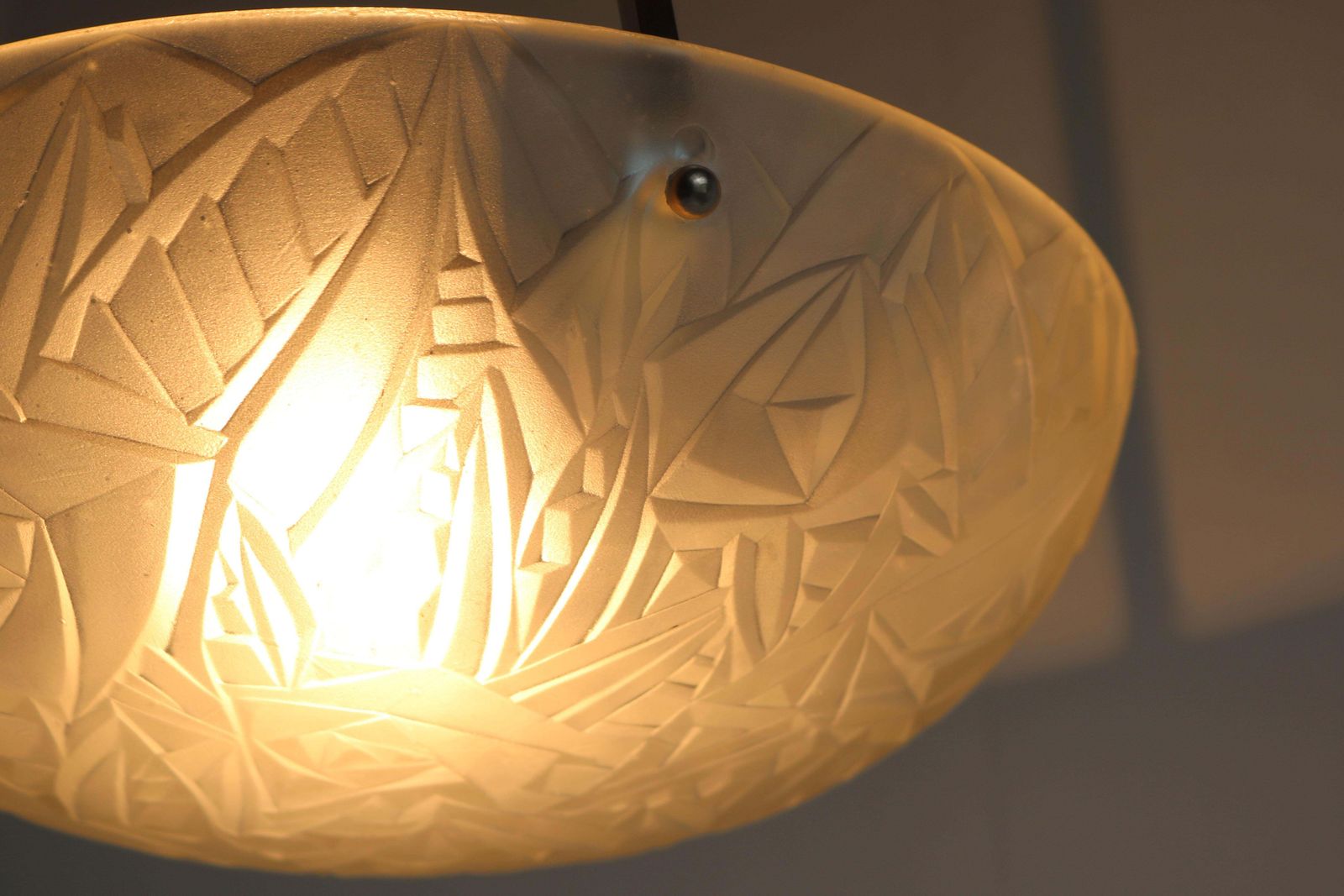 Antieke Franse Art Deco Hanglamp Van Jean Noverdy, 1930 – Kroonluchter photo vintage