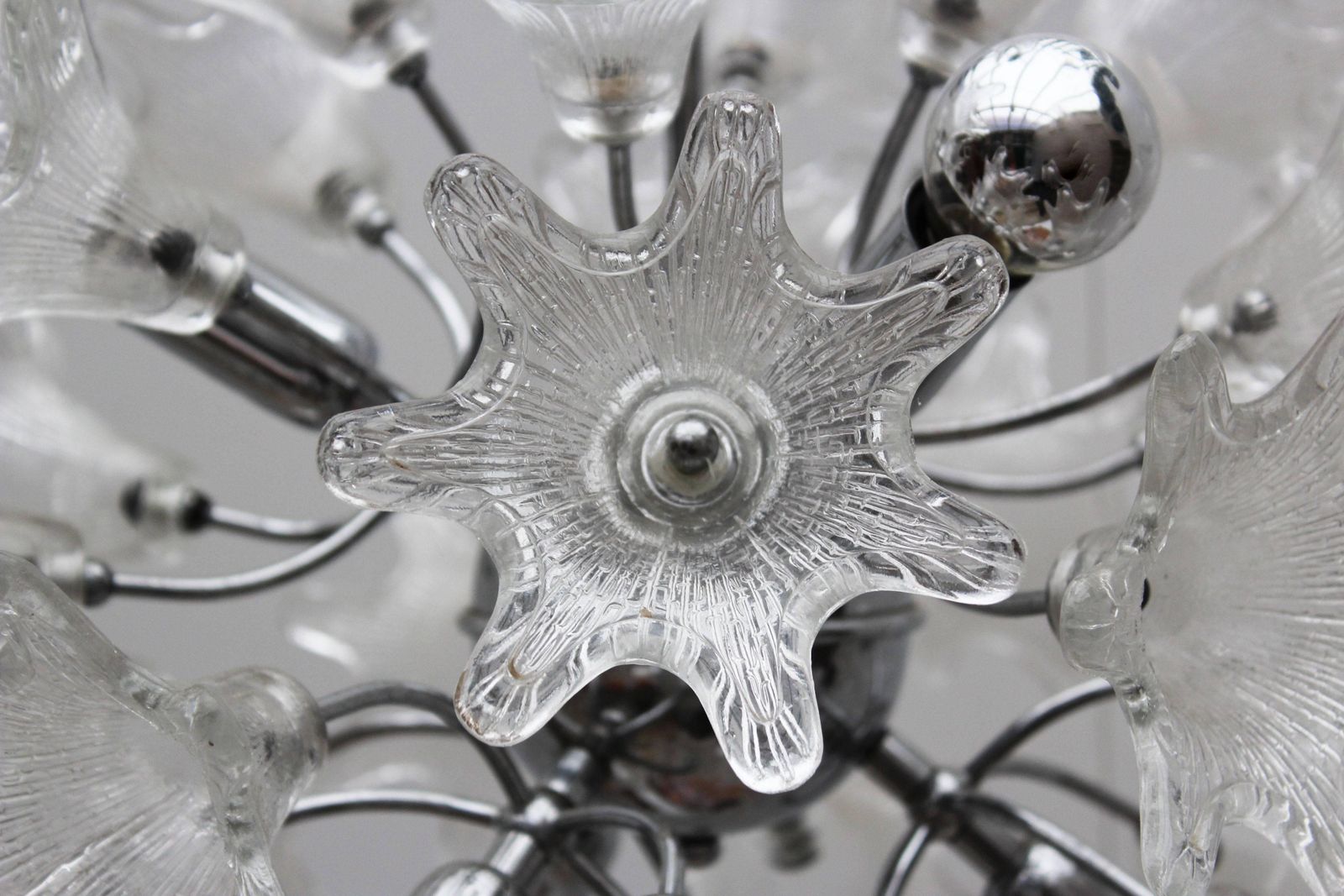 photo for sale Mid Century Italiaanse Murano Glazen Sputnik Hanglamp Van Paolo Venini Voor Veart