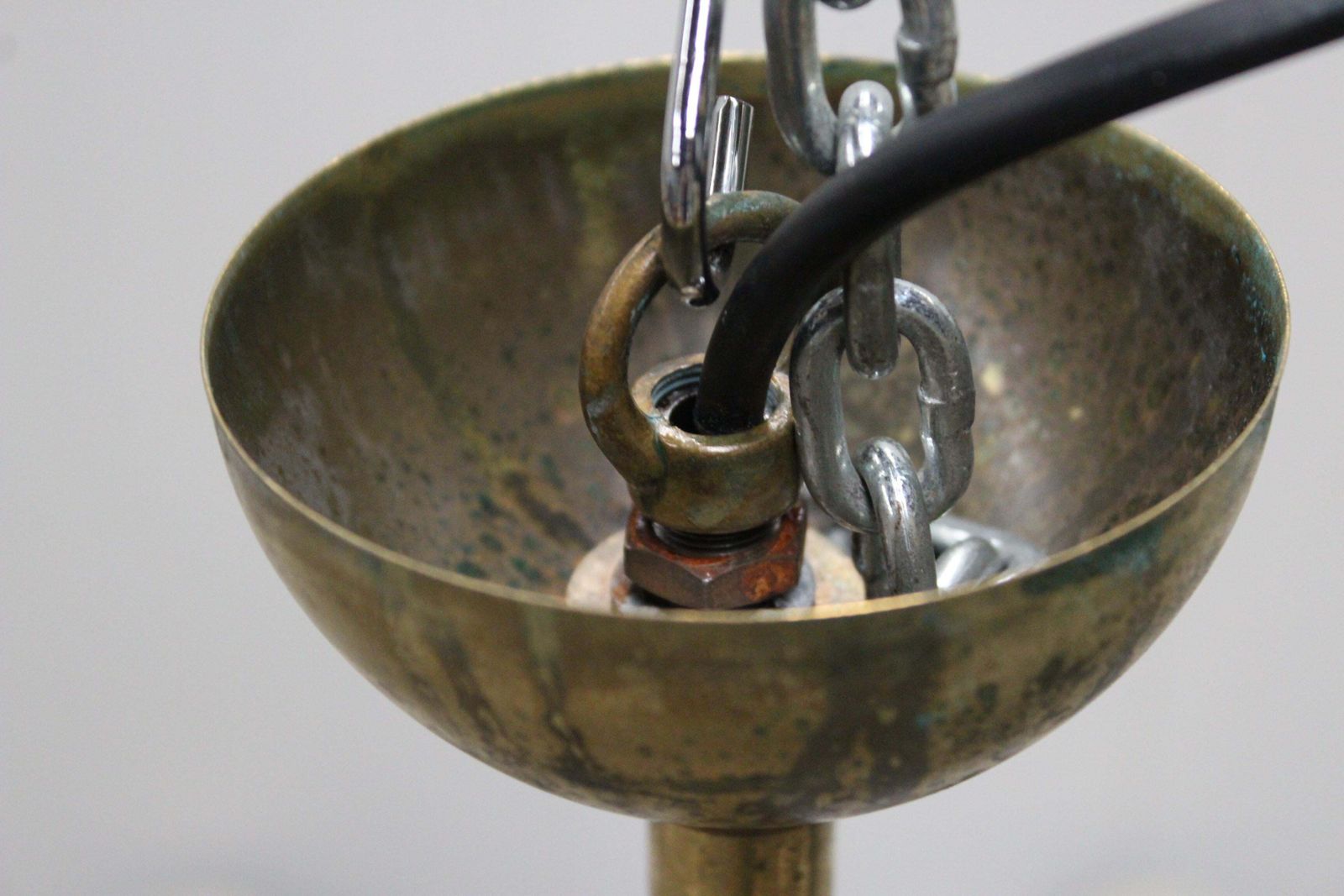 Verlichting Grote Mid Century Design Italiaanse Kroonluchter, Ca. Jaren 1950, Stilnovo, Zwart/Goud photo