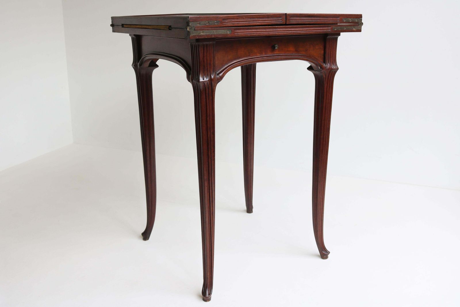 Original French Art Nouveau Game Table / Side Table By Emile Gallé 1905 Chestnut photo buy