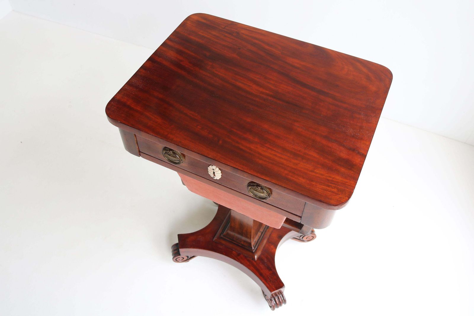 photo vinterior Antique French Empire Sewing Stand 19th Century Mahogany Side Table Bronze
