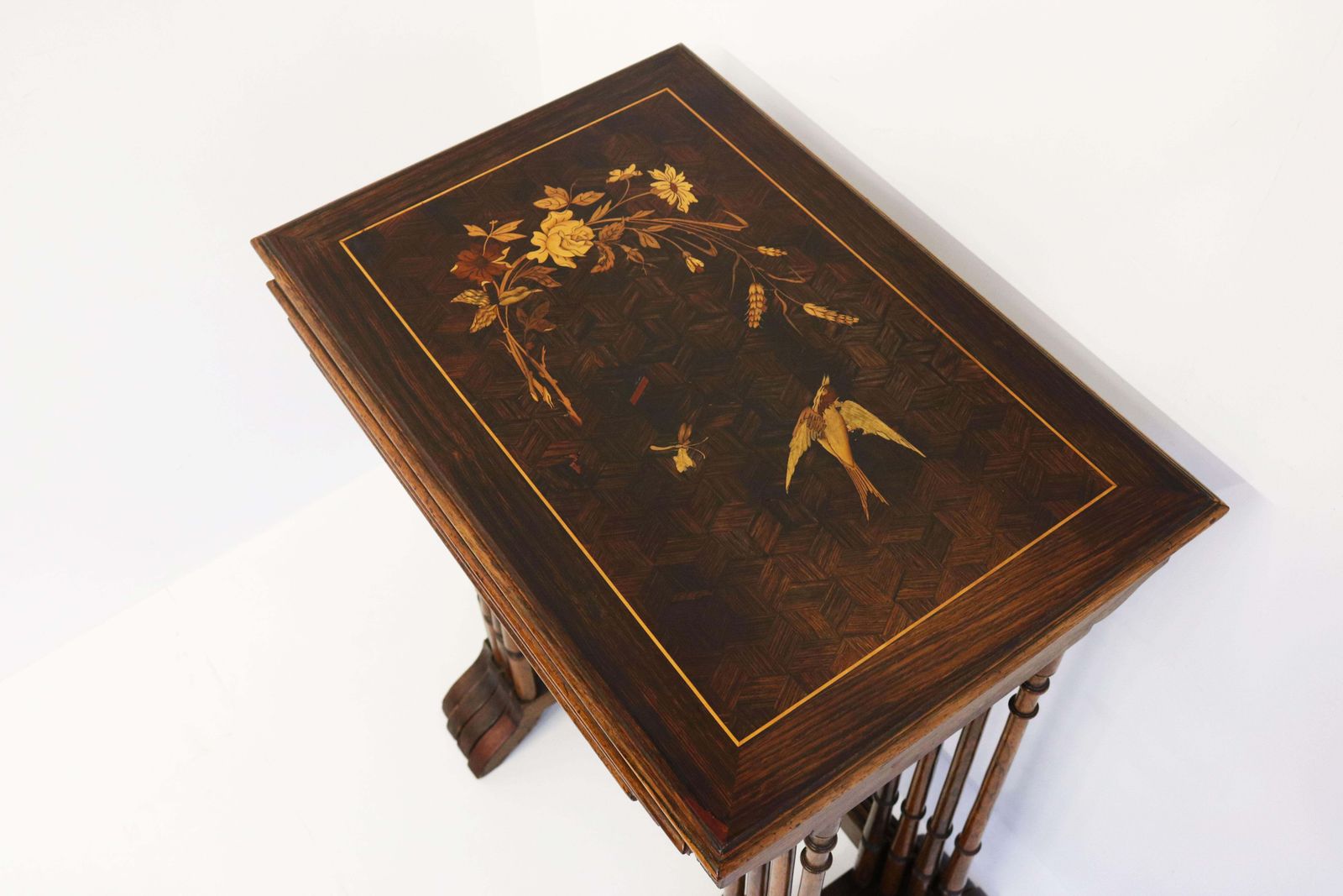 Antique Set Of French Japonisme Art Nouveau Nesting Tables 1890 Table Side Table photo for sale