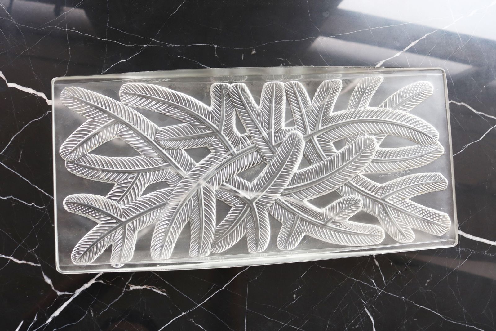 Antique Art Deco Signed Verlys France Cut Glass Fruit Bowl Centerpiece Plate photo 1957.0