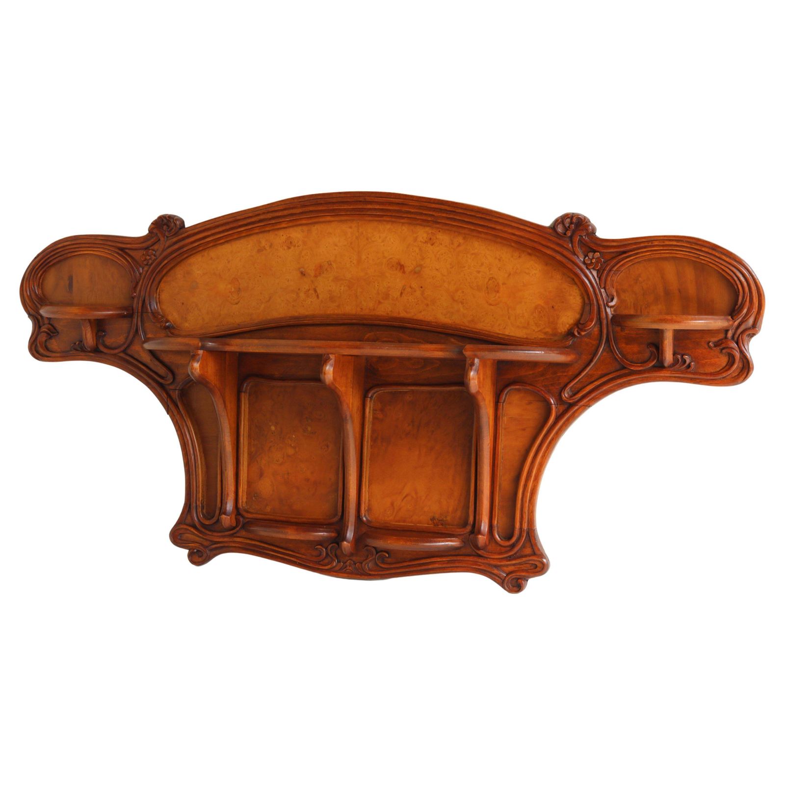 Rare Art Nouveau Wall Shelf By Eugene Gaillard France 1900 Jugendstil Walnut