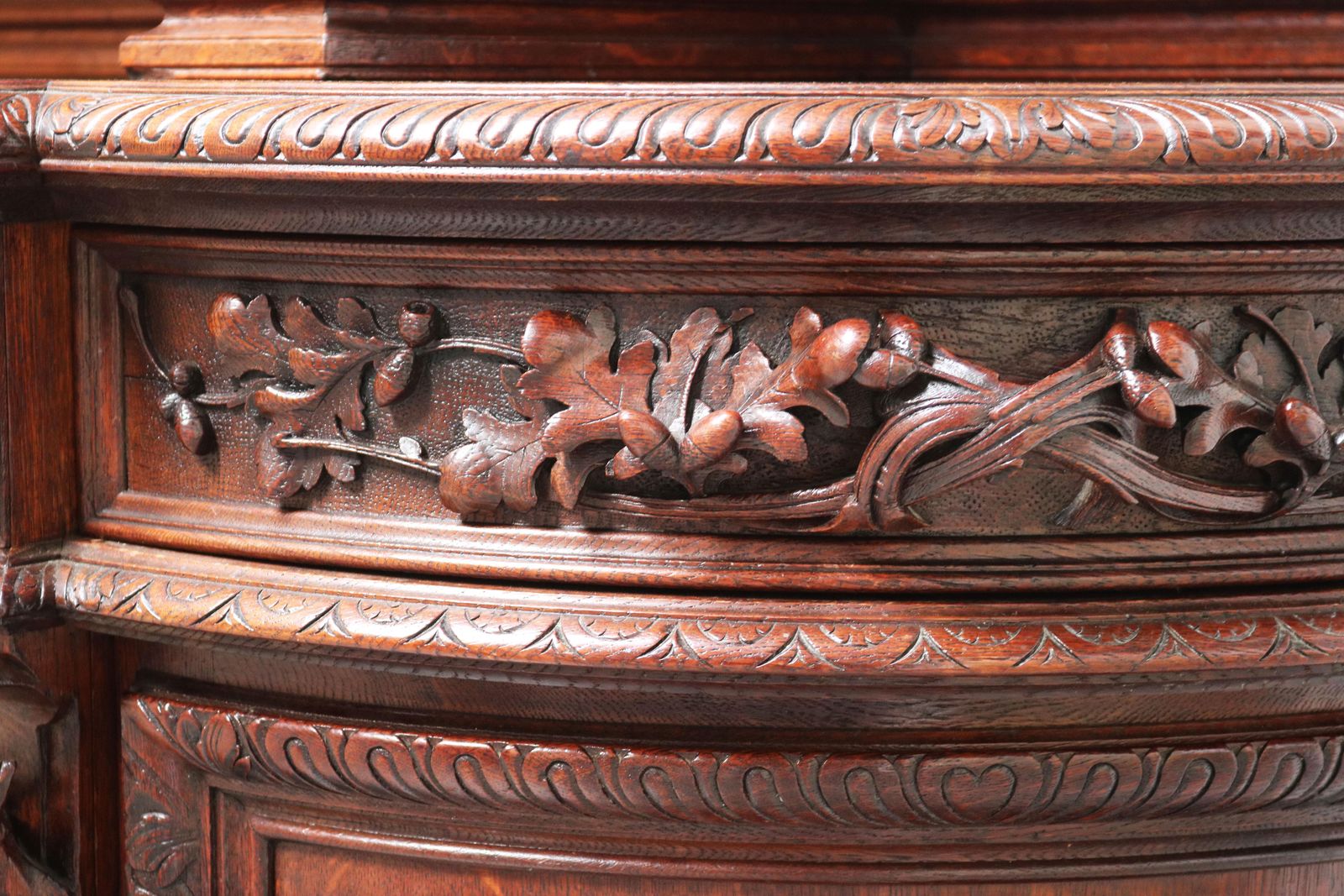 photo vinterior Monumental Hunt Cabinet 19th Century Carved Oak Black Forest French Renaissance