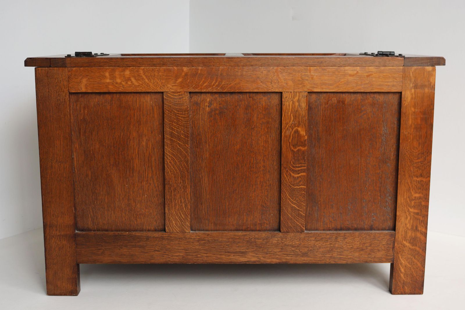 Antique French 19th Century Gothic Revival Blanket Chest Carved Oak Forged Iron photo 2043.0