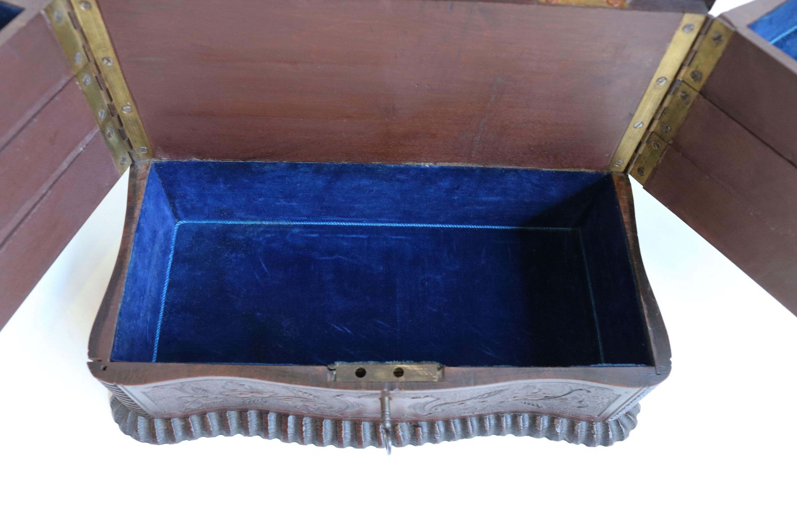 2724.0 Rare Antique 4 Tier Black Forest Jewelry Box Fruitwood 19th Century Hand Carved photo