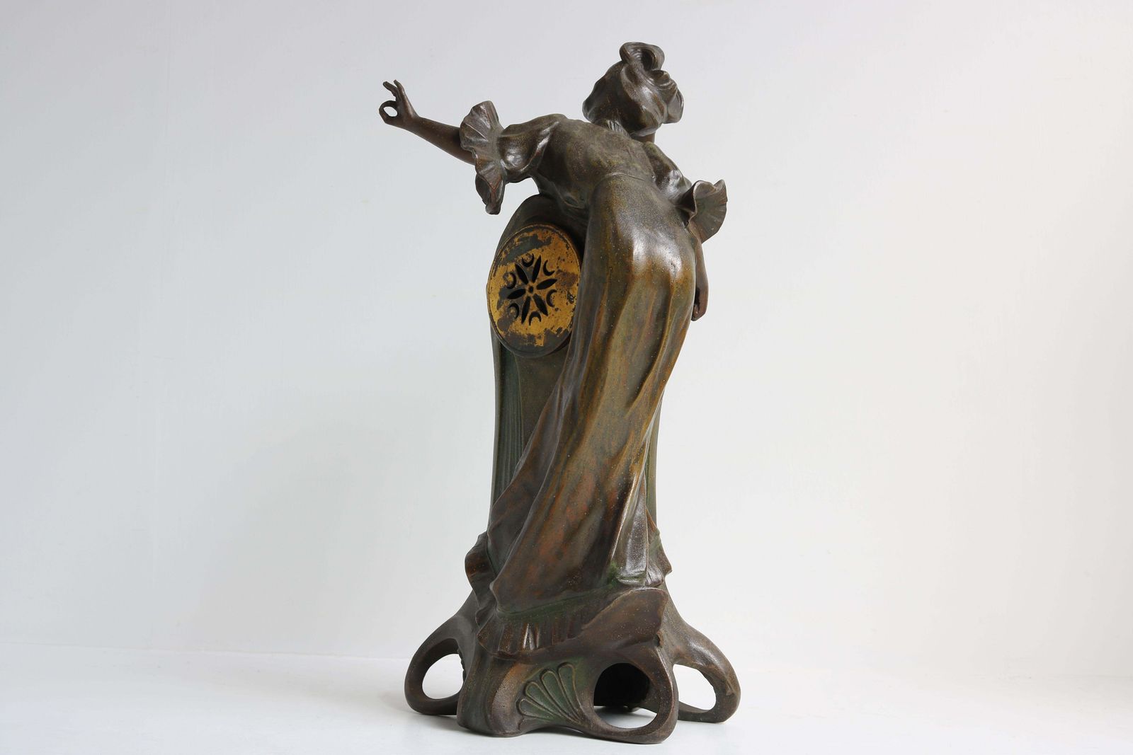 Art Nouveau Klokkenset Door Francesco Flora 1890 Antiek Driedelig Frans Schoorsteenstel photo vinterior