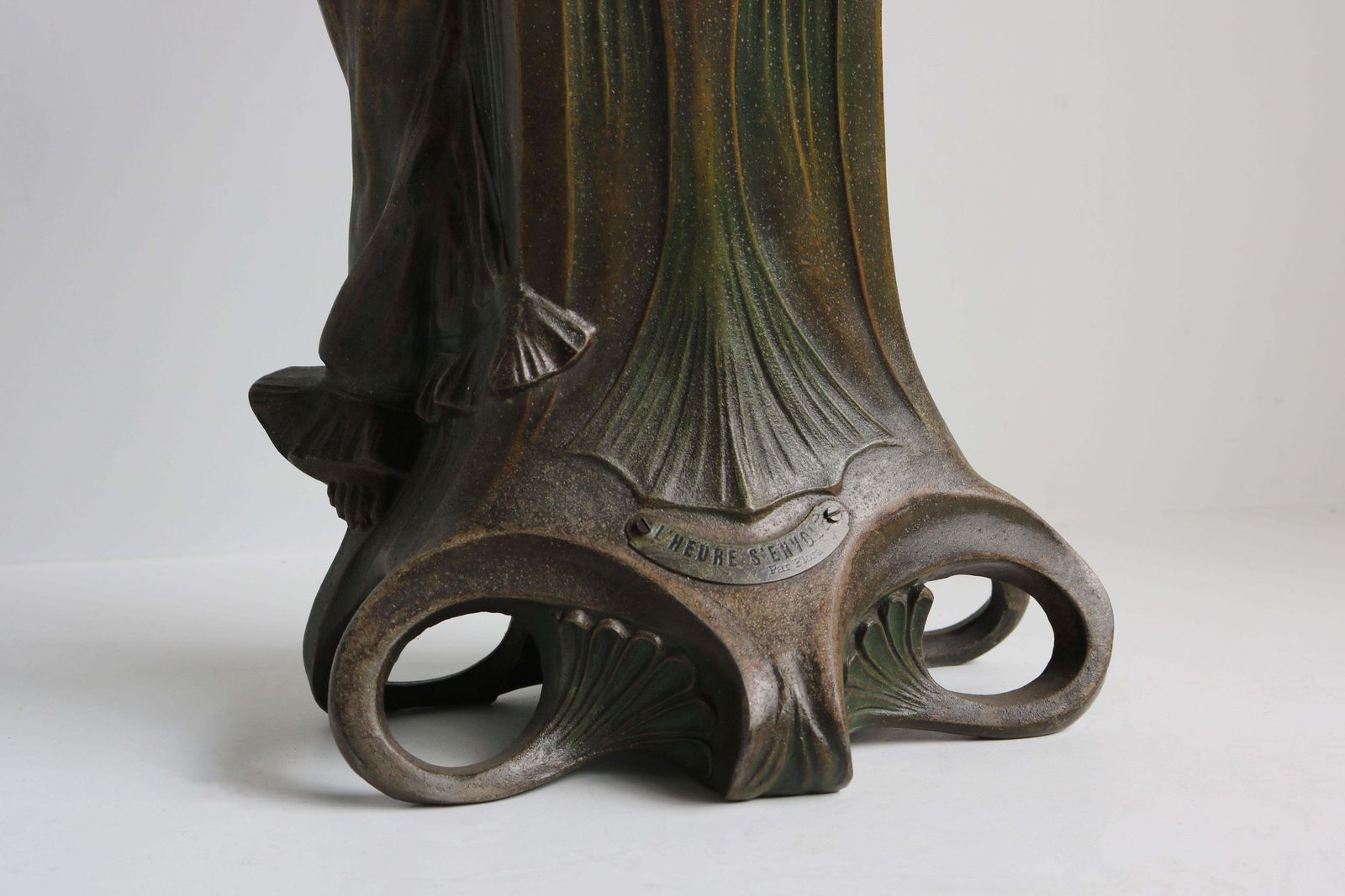 photo for sale Art Nouveau Clock Set By Francesco Flora 1890 Antique Three Piece French Mantel