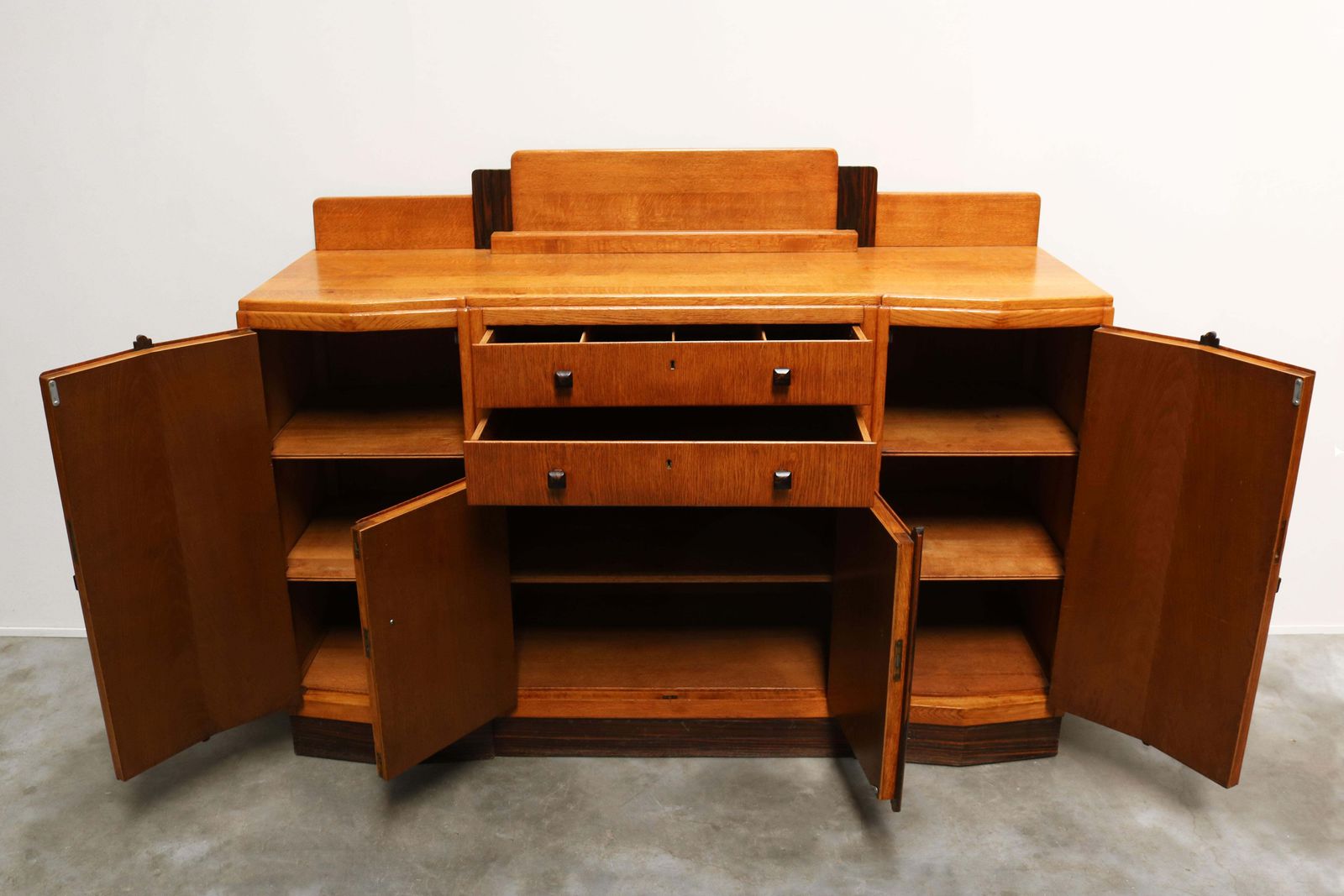 Dutch Art Deco Amsterdam School Credenza / Sideboard Solid European Oak, 1910 photo vintage