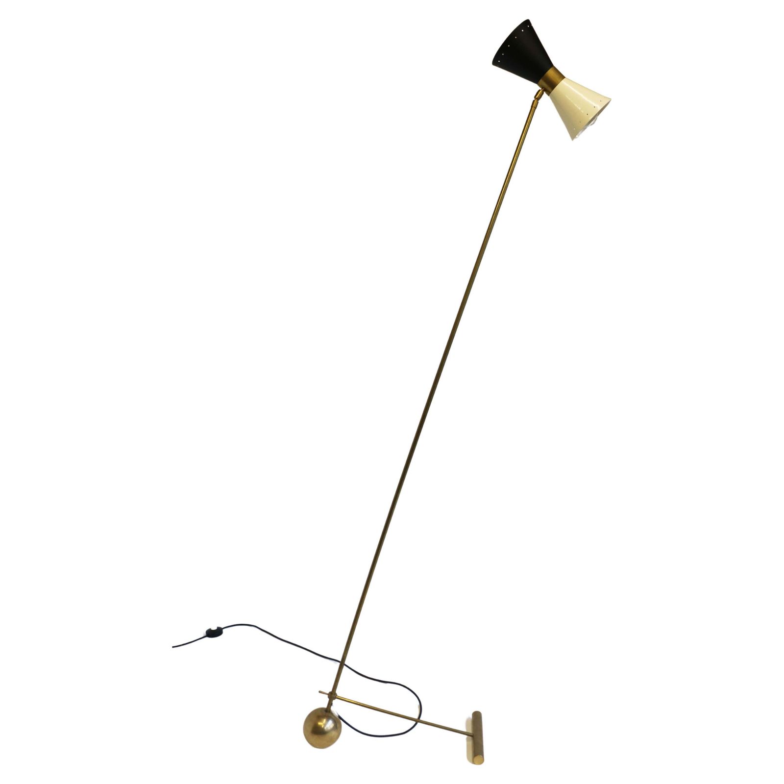 Minimalistische Italiaanse Vloerlamp In Stilnovo Stijl, Jaren 1950, Messing, Mid Century Design
