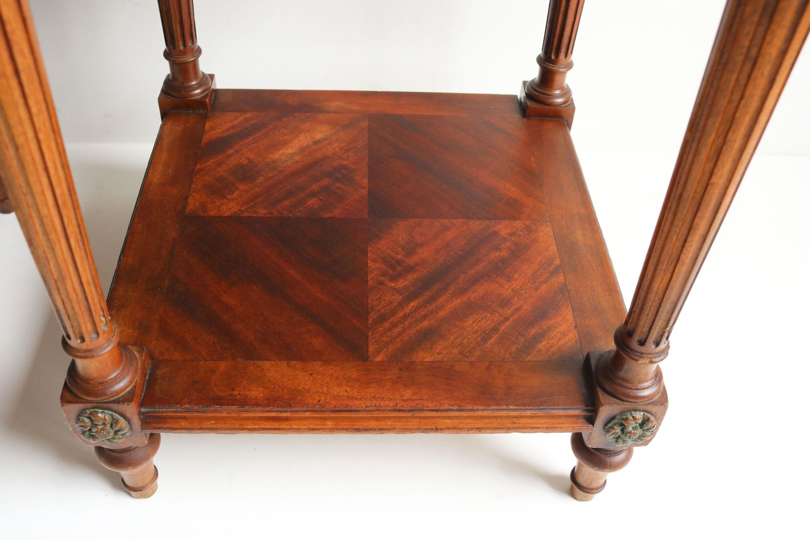 Furniture Pair Of Antique French 19th Century Night Stands Bedside Walnut Marble Bronze photo