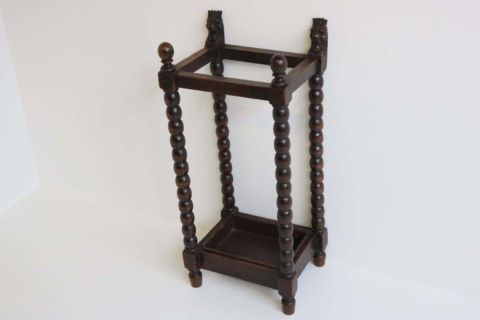 Antique French Renaissance Umbrella Stand / Stick Holder 19th Century Lion Masks photo vintage