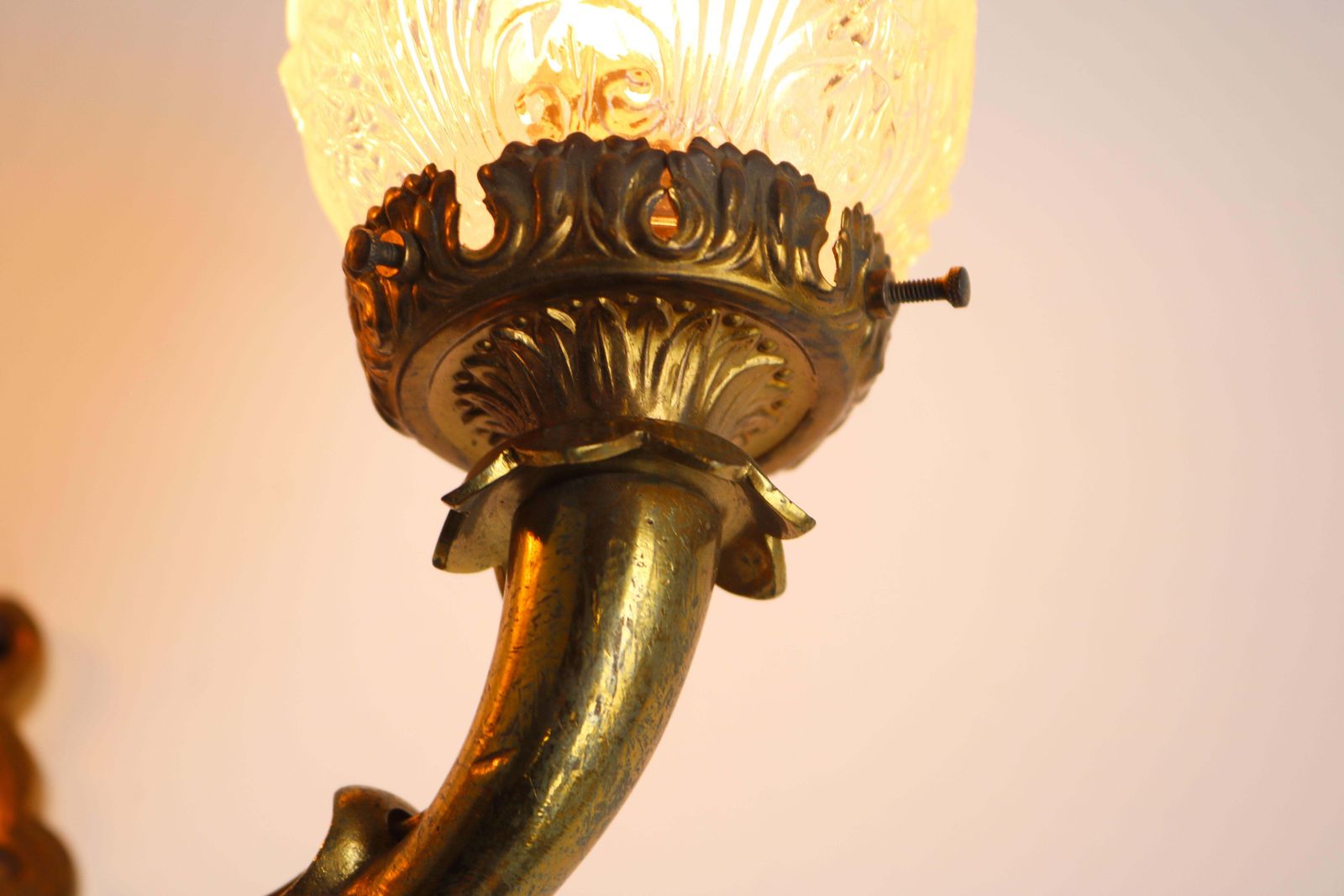 photo furniture Pair Of Brass Empire 19th Century Wall Lights With Serpent Heads Sconces Glass