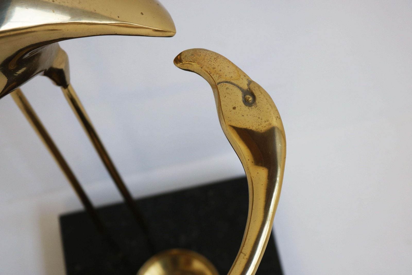 Vintage Design Flamingo Umbrella Stand By Willy Daro Regency Black Marble Brass photo Home Decor