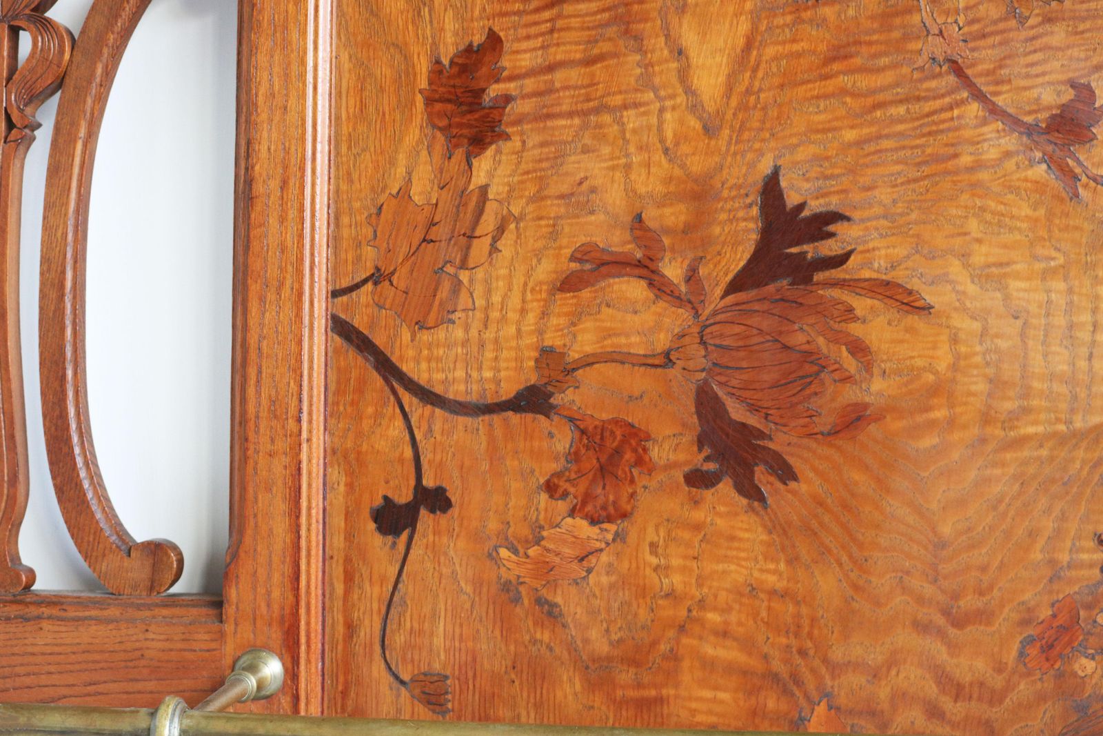 Furniture French Art Nouveau Hall Tree / Coat Rack By Emile Galle 1905 Marquetry Hallway photo