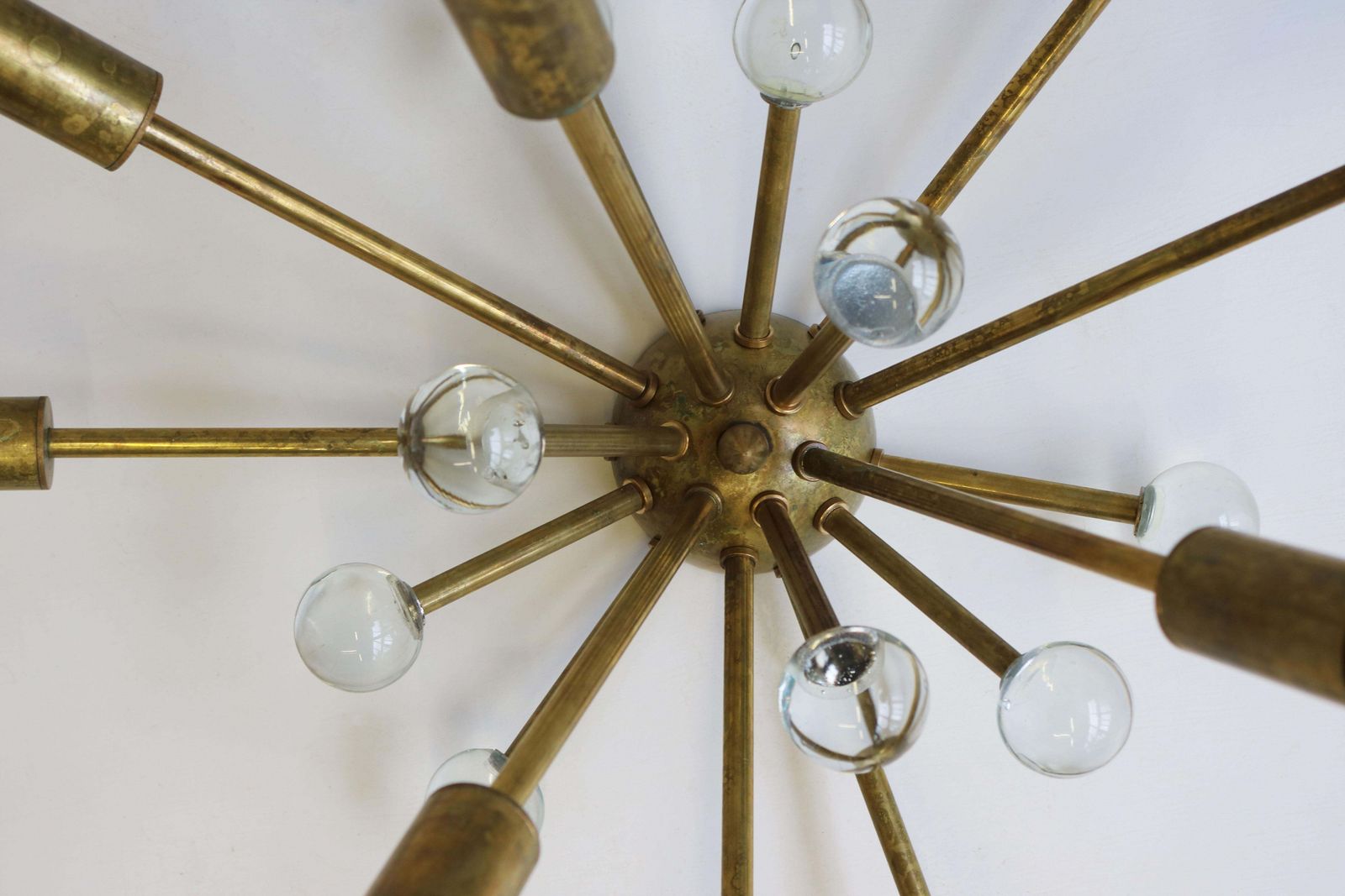 Verlichting Italiaanse Mid Century Sputnik Stilnovo Murano Messing Wandlampen photo