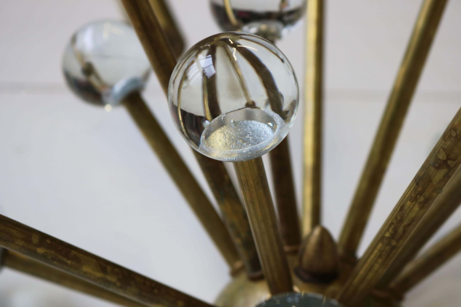 2110.0 Italiaanse Mid Century Sputnik Stilnovo Murano Messing Wandlampen photo