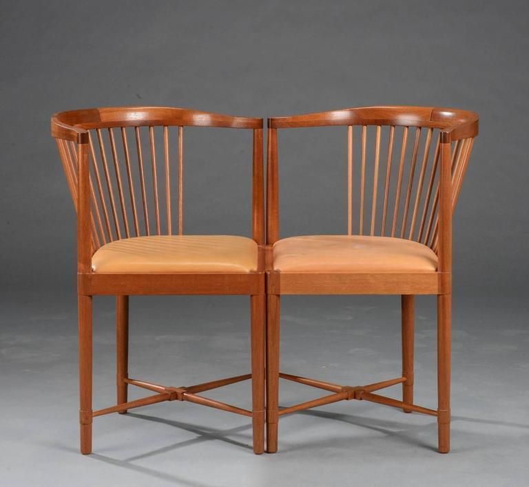 1940´S Børge Mogensen Mahogany King Of Diamonds Chairs For Søborg Møbelfabrik