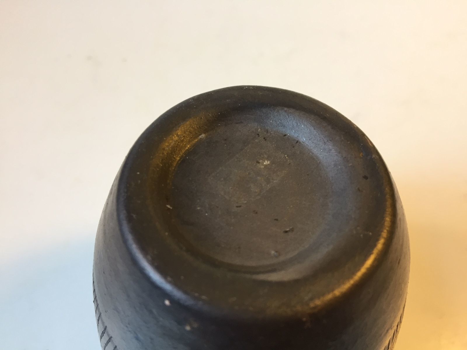 Scandinavian Black Glaze Ceramic Vase, 1960s photo 263.0
