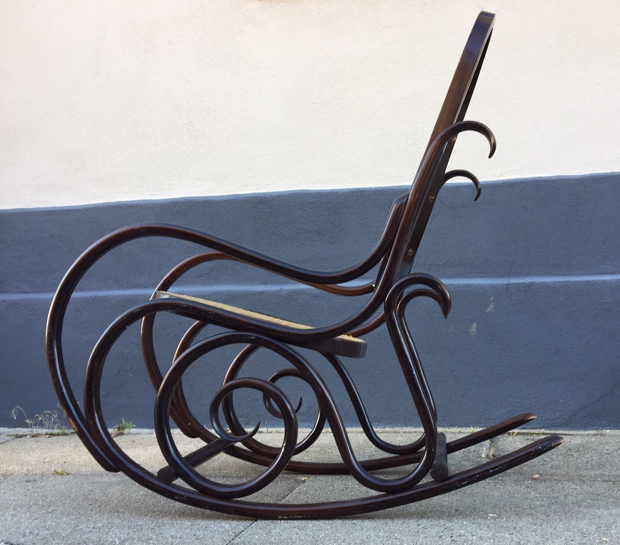Vintage French Bentwood Junior Rocking Chair With Swirls, 1970s photo Furniture