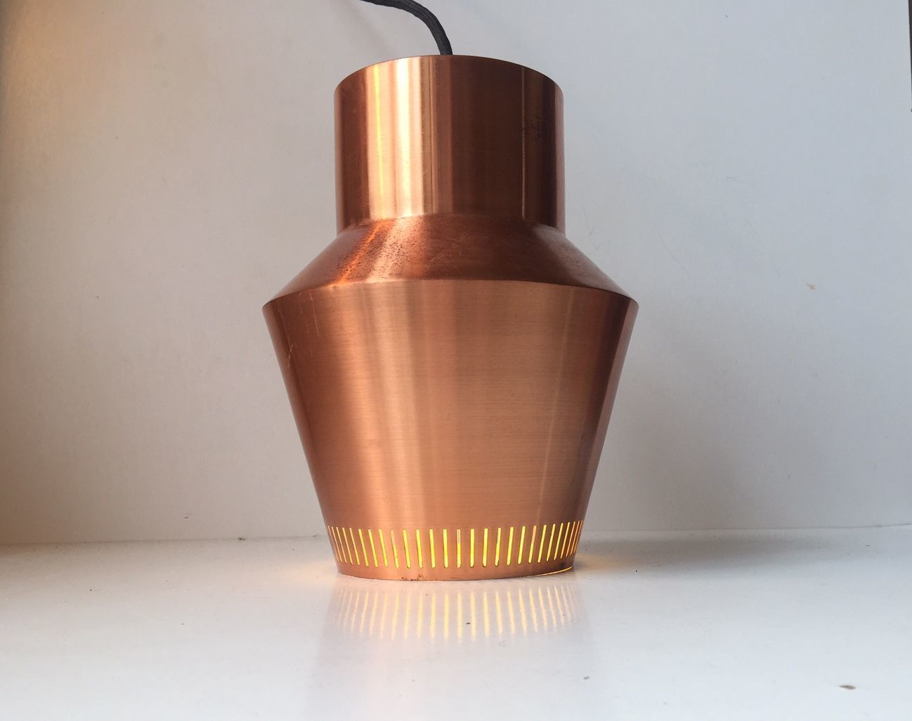 Danish Solid Copper Pendant Lamp From Fog & Morup, 1960s photo 604.0