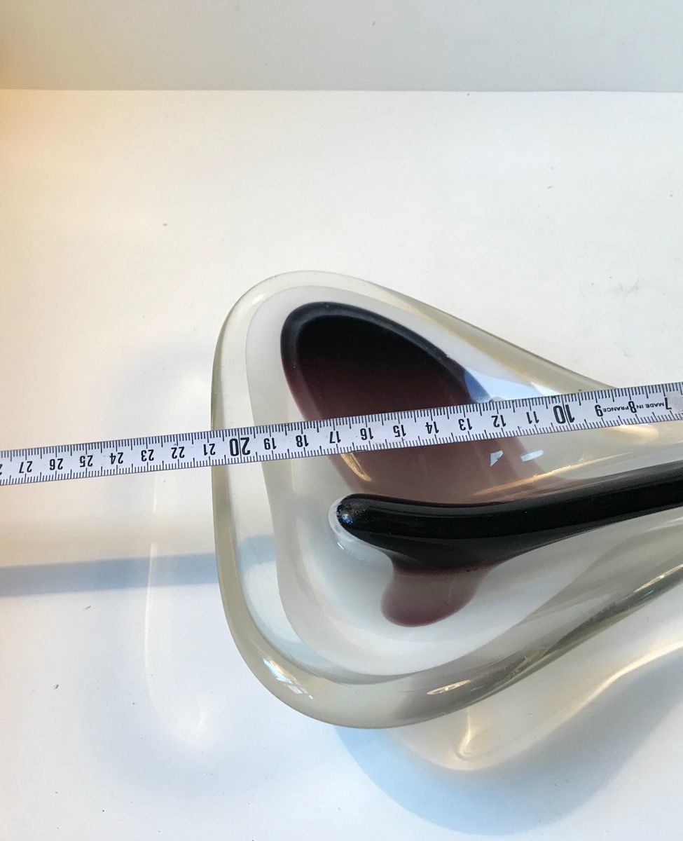 Modernist Manta Ray Glass Bowl By Paul Kedelv For Flygfors, 1955 photo 352.0