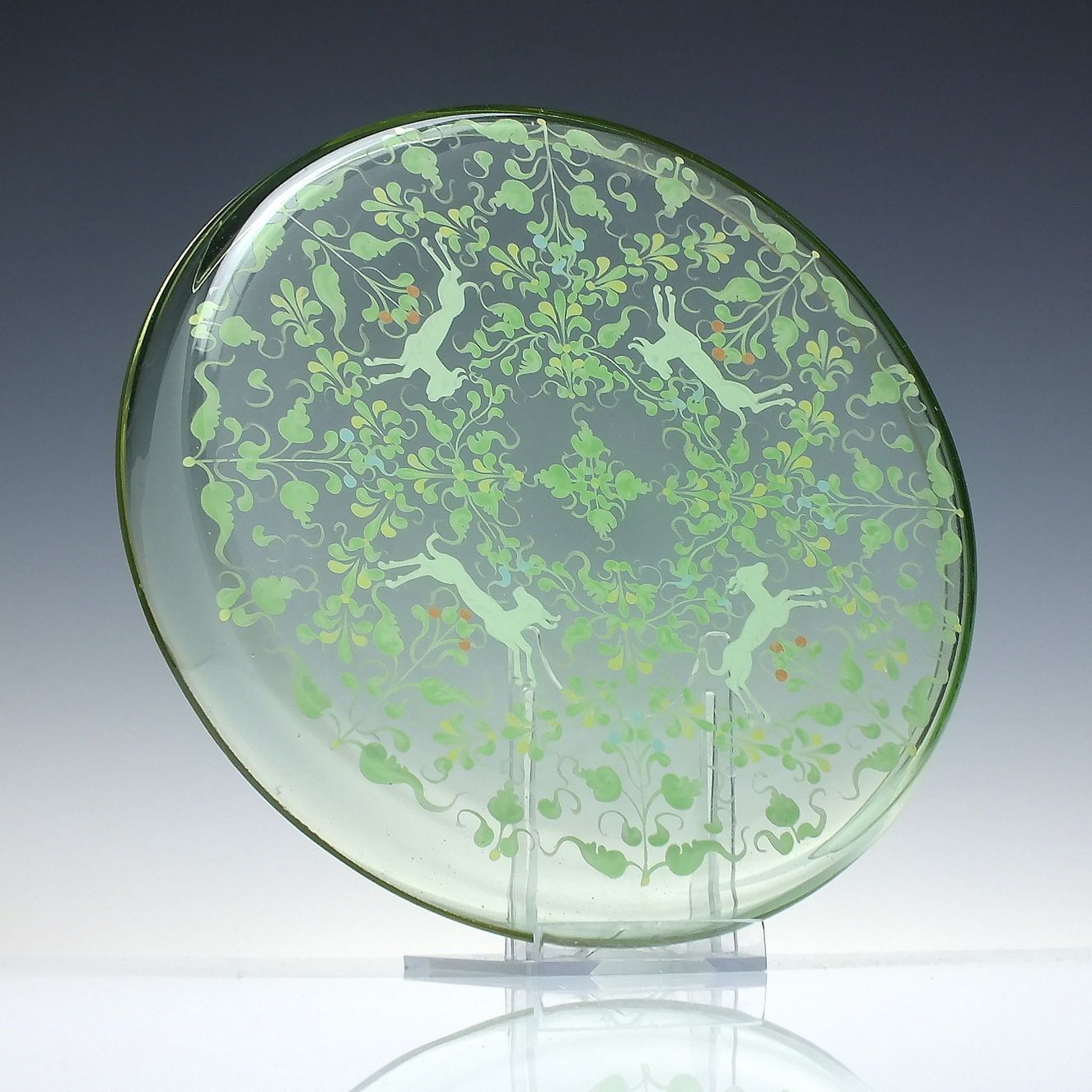 Rare Antique Moser Enamelled Decanter, Six Glasses And Tray, Glass By Salviati C1900 photo buy