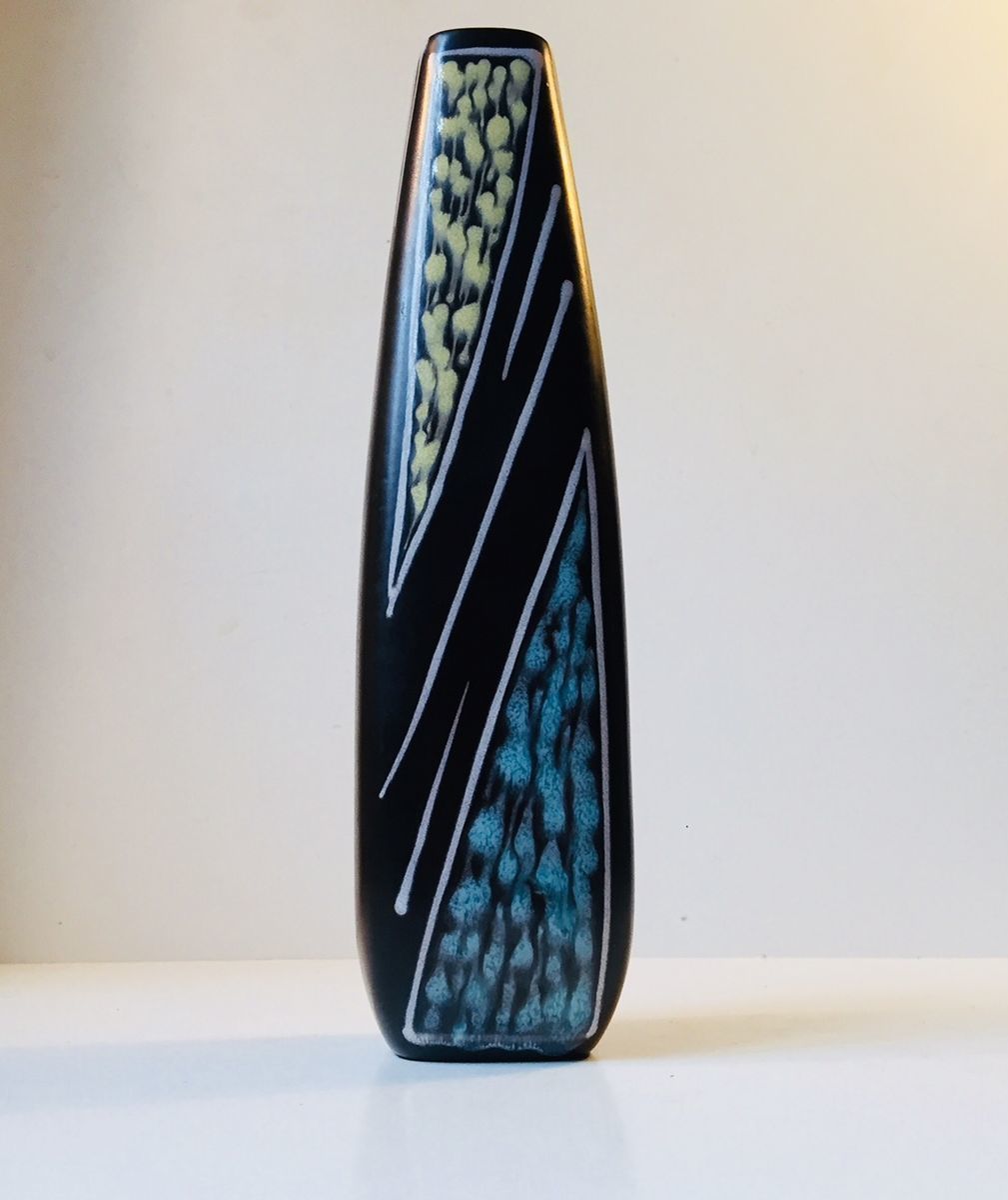 Danish Modernist Burgundia Ceramic Vase By Svend Aage Holm Sørensen For Søholm, 1950s