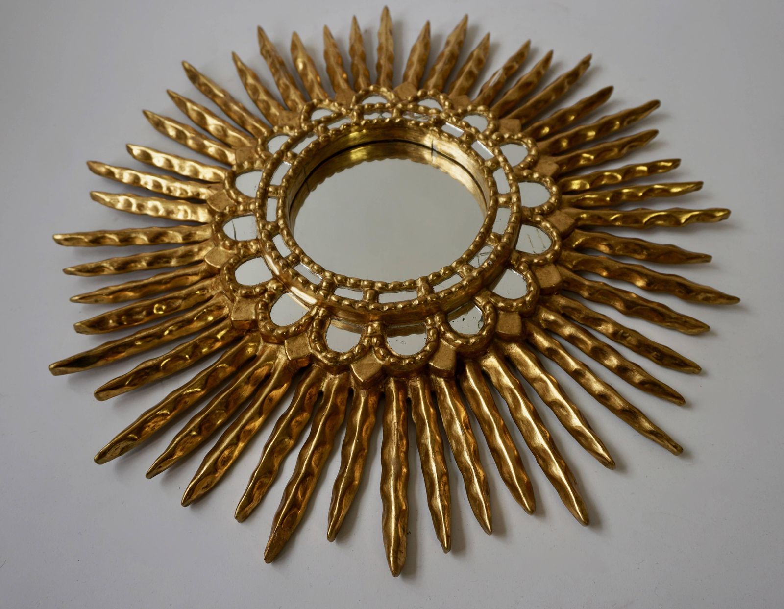 Gold Leaf Giltwood Sunburst Convex Mirror photo furniture