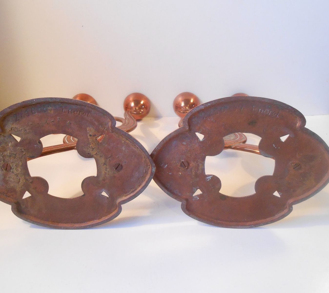 Antique Danish Art Nouveau Copper Candelabras, Set Of 2 photo Home Decor