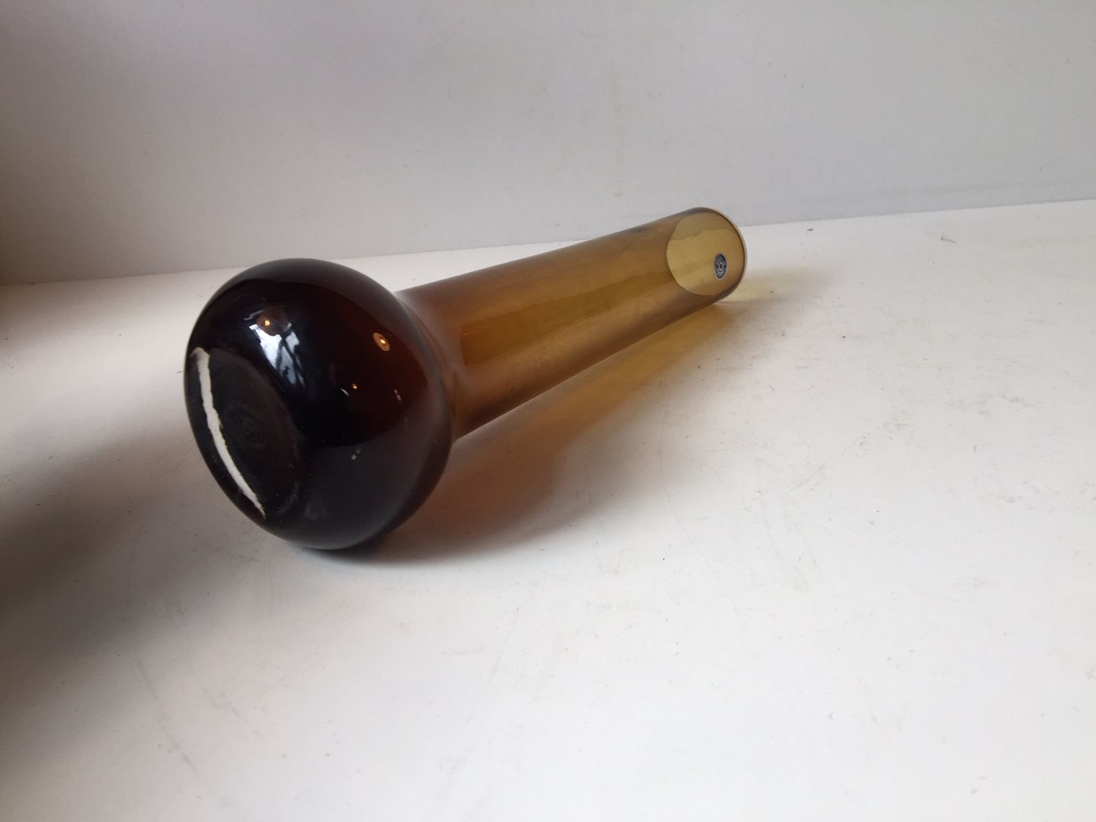 Mid Century Yellow Smoked Glass Vase By Bo Bergstrom For Aseda Glasbruk, 1960s photo furniture