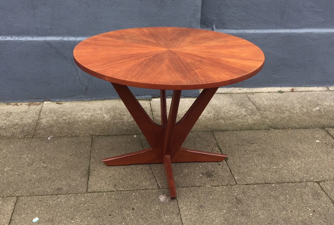 photo for sale Danish Teak Starburst Coffee Table By Søren Holger Georg Jensen For Kubus, 1960s