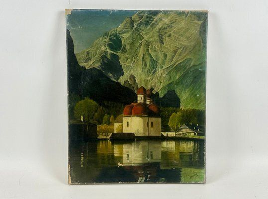 J. Peeters, St. Bartholomä By The Königssee Lake, Oil On Canvas, 1955 photo buy