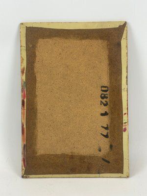 Art Vintage Middle Eastern Painting On Leather, 1970s photo