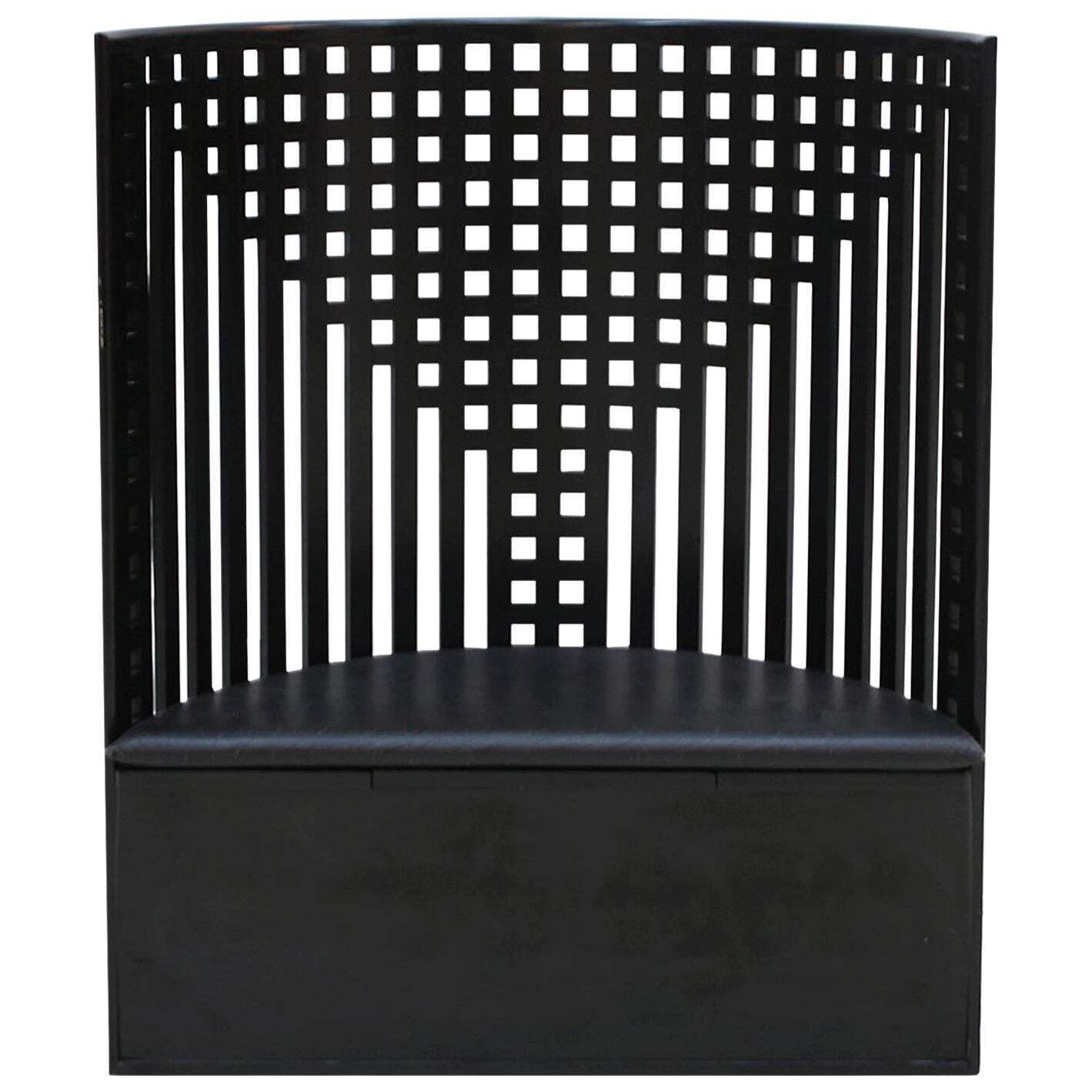 Charles Rennie Mackintosh Black Ashwood Willow Italian Armchair