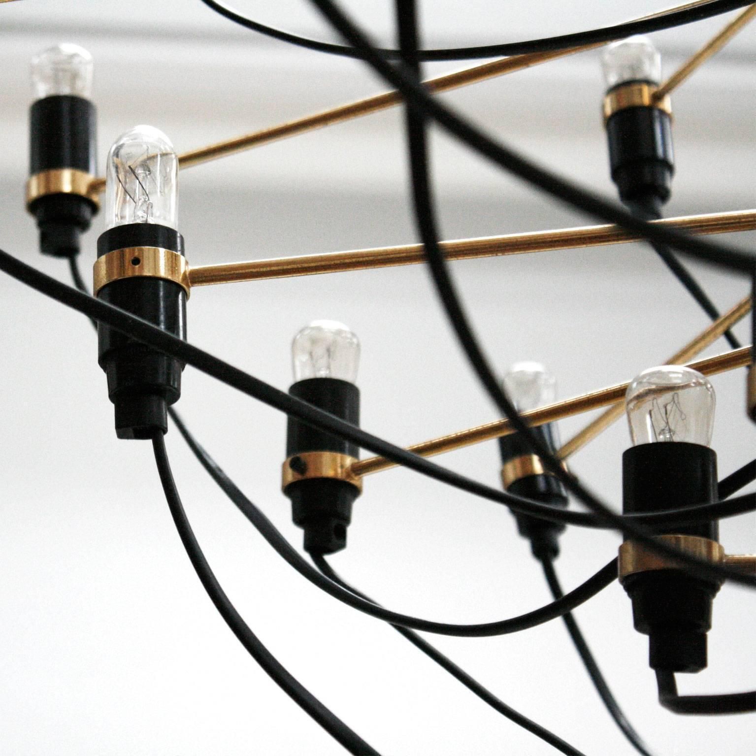 Mid Century Modern Gino Sarfatti Brass Italian '2097/30' Chandelier, 1960s photo furniture