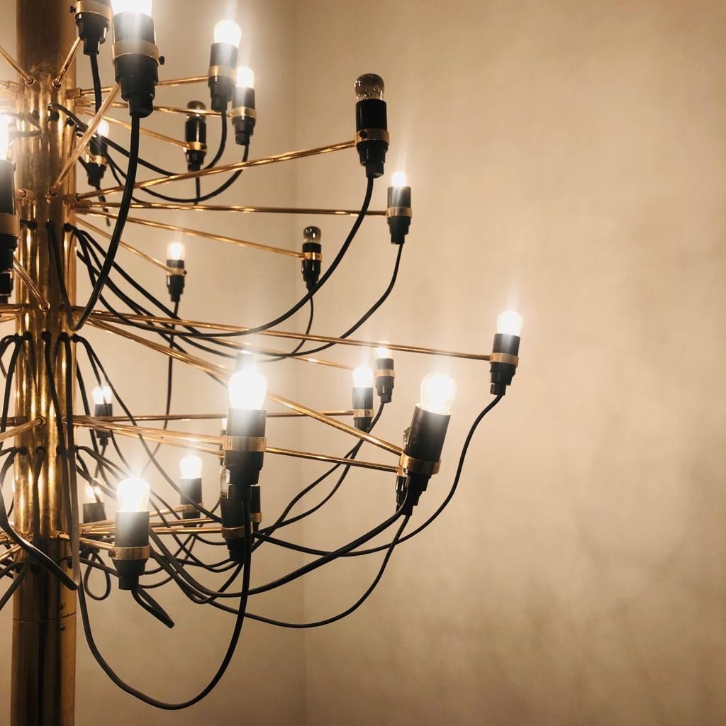 Mid Century Modern Gino Sarfatti Brass Italian '2097/30' Chandelier, 1960s photo buy
