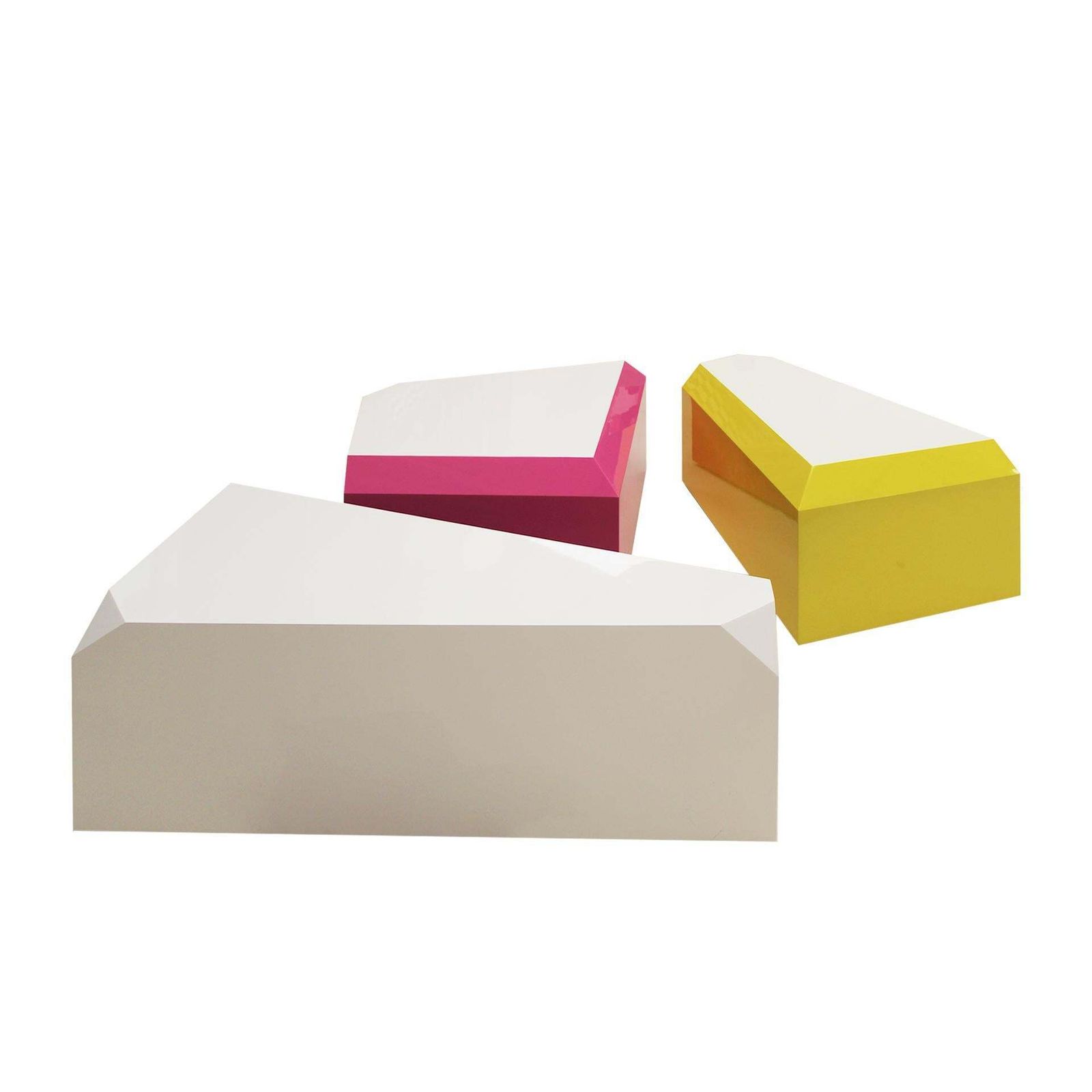 photo for sale Modular Coffee Table Made In Coloured Lacquered Wood With Gloss Finish