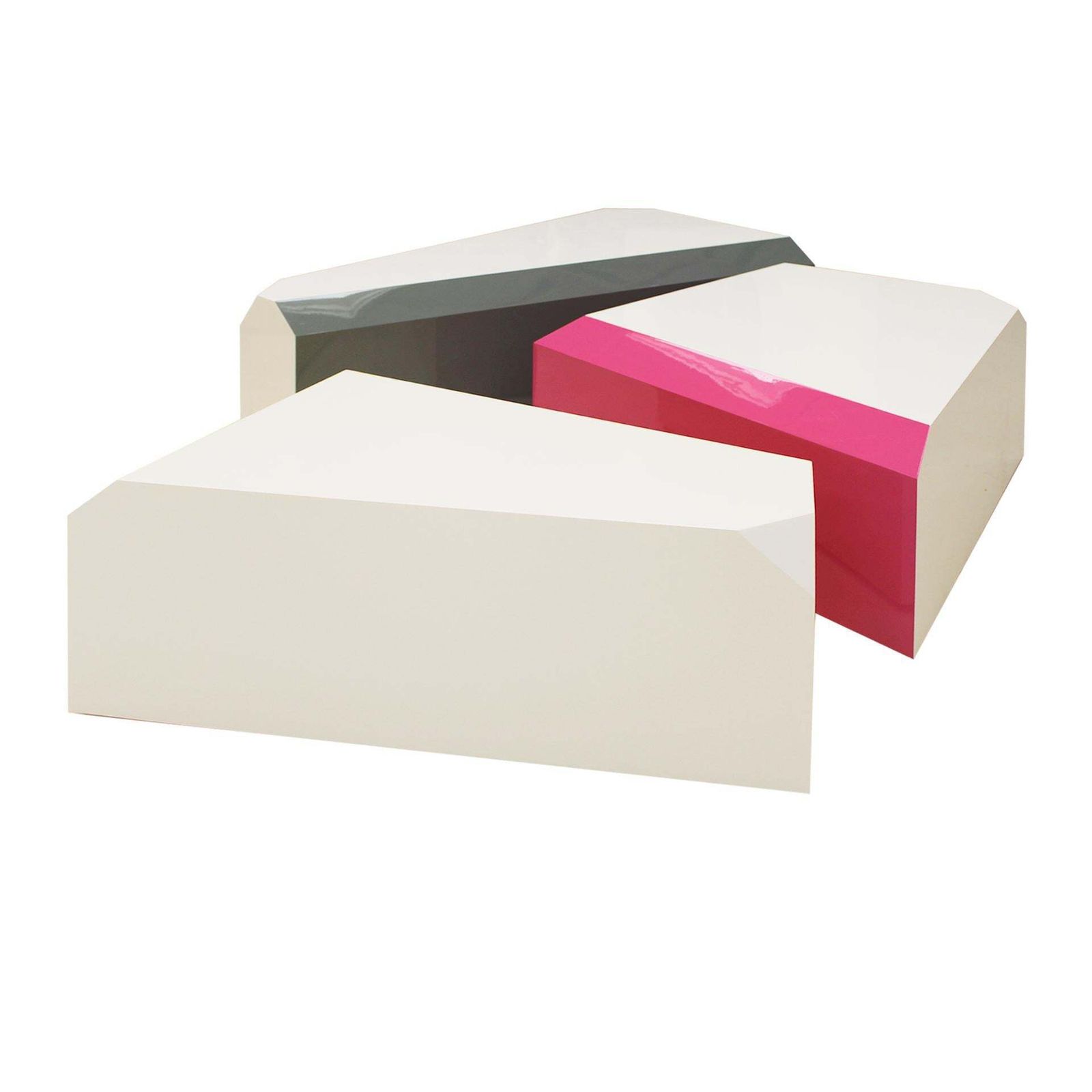 Furniture Modular Coffee Table Made In Coloured Lacquered Wood With Gloss Finish photo