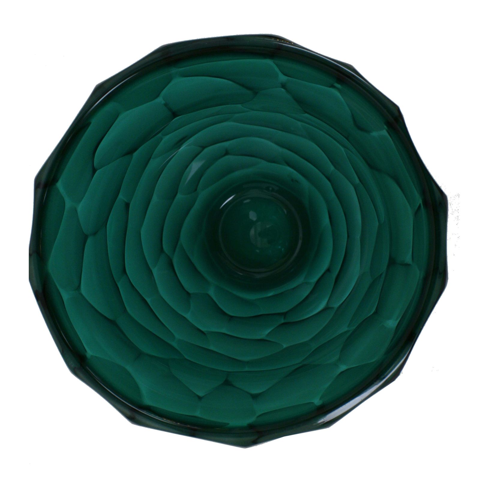 Mid Century Modern Davide Dona Sculptural Faceted Green Murano Glass Vase photo for sale