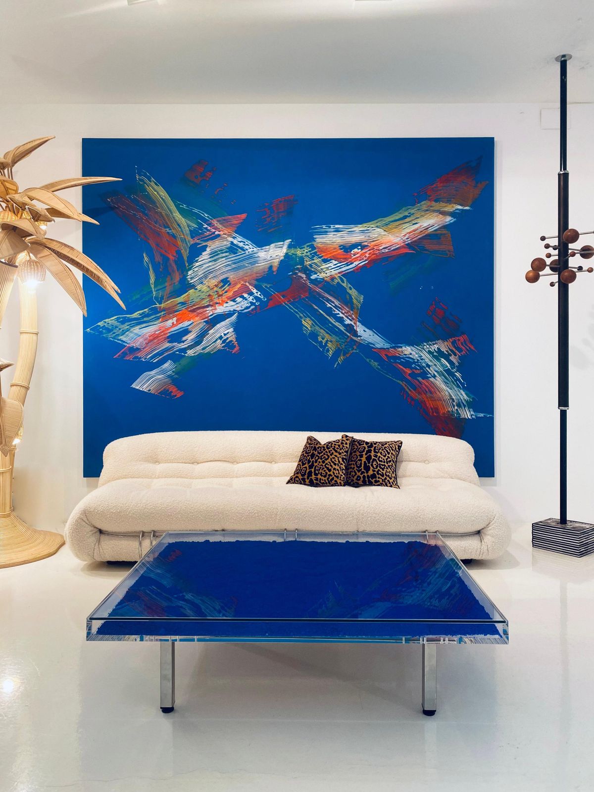 Yves Klein Contemporary Mod Klein Blue French Square Coffee Table photo vintage