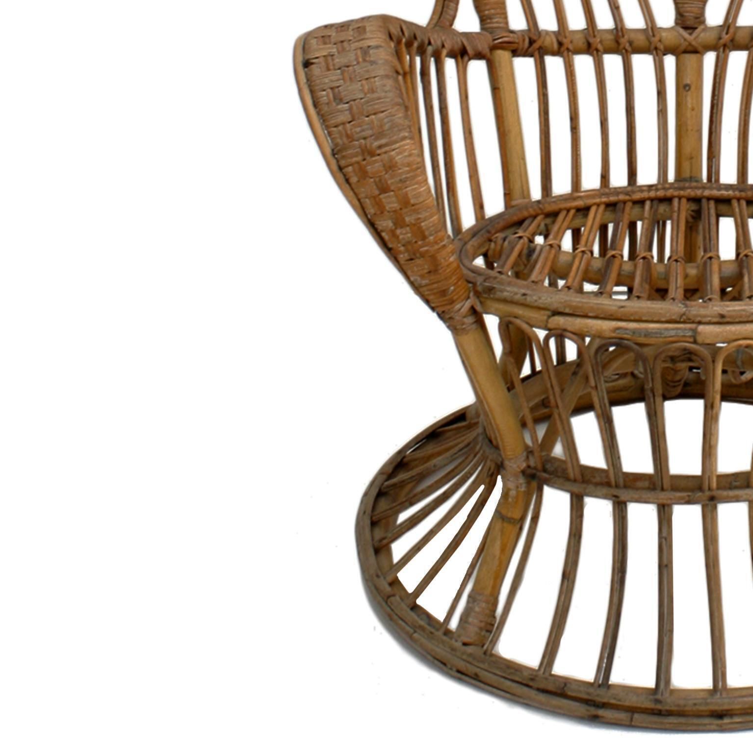 Carminati Mid Century Modern Bamboo Rattan Italian Armchairs photo 5028.0