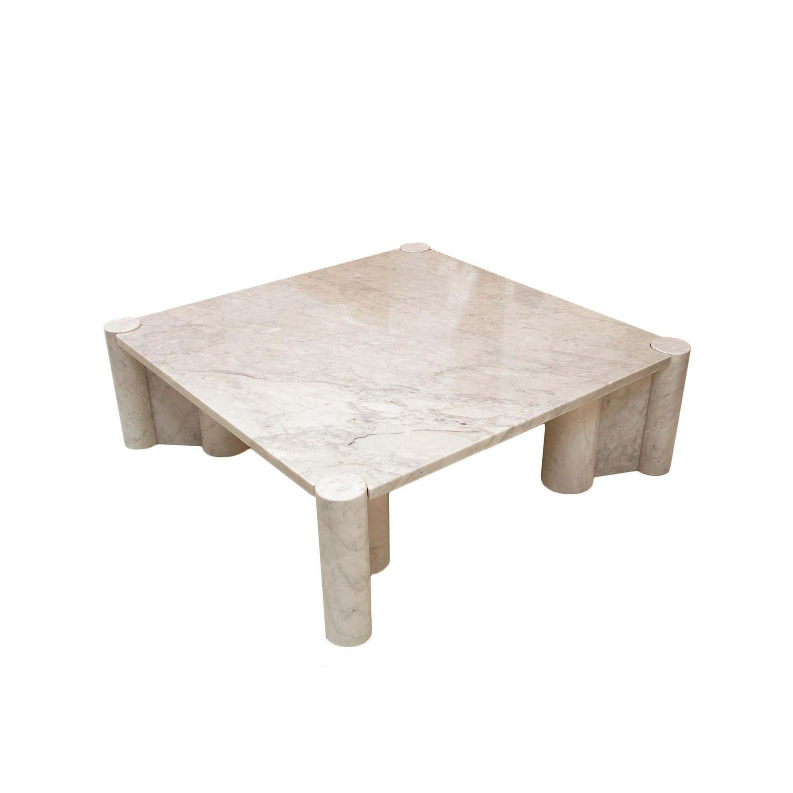 Jumbo Carrara Marble Italian Square Coffee Table By Gae Aulenti For Knoll, 1960s photo for sale