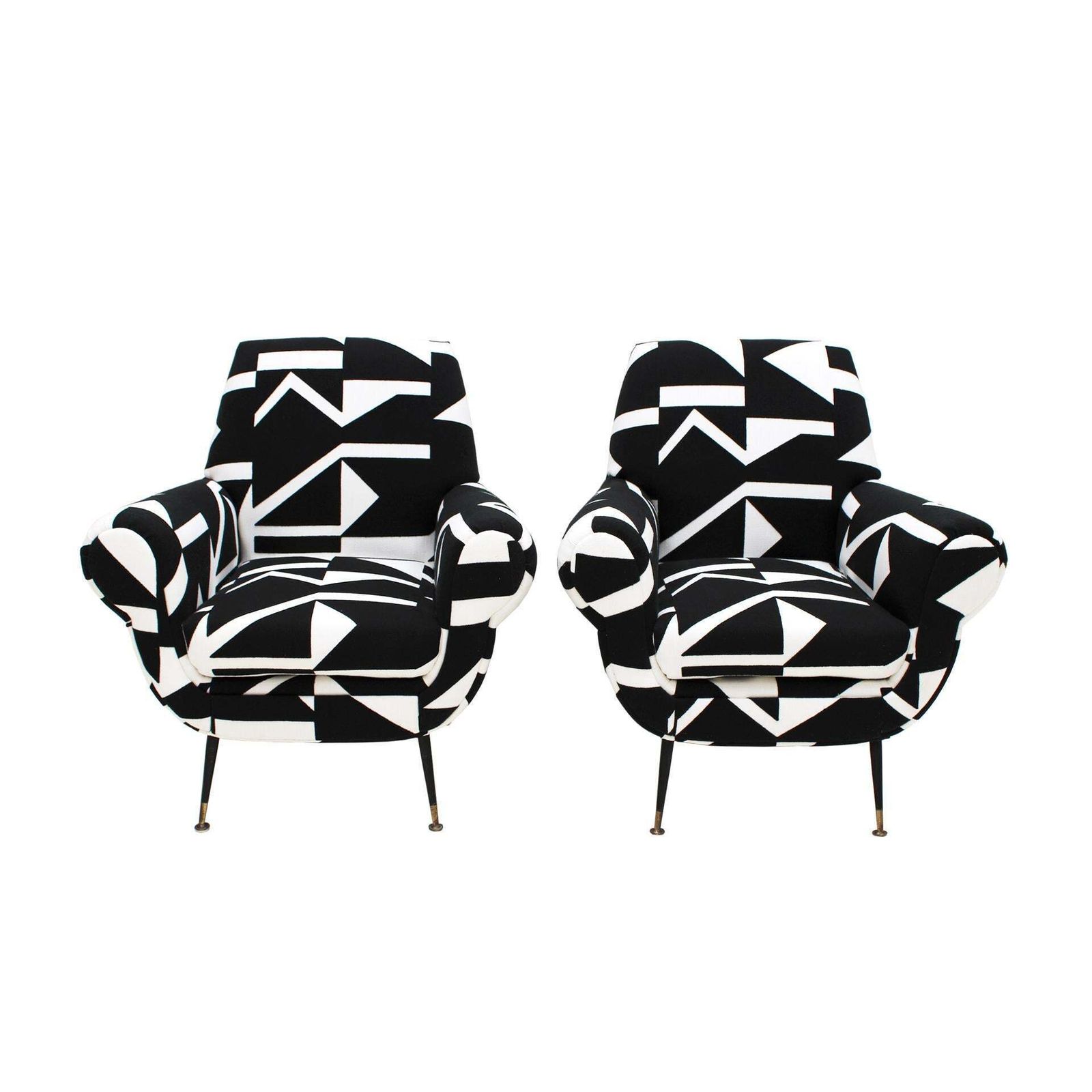 Gigi Radice For Minotti Mid Century Modern Pair Of Italian Armchairs, 1950s photo Furniture