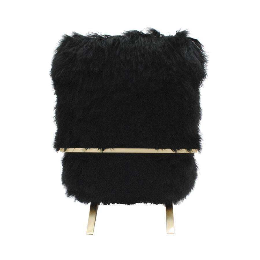 Pair Of L.A. Studio Contemporary Modern Black Mongolian Goat Italian Armchairs photo 4602.0