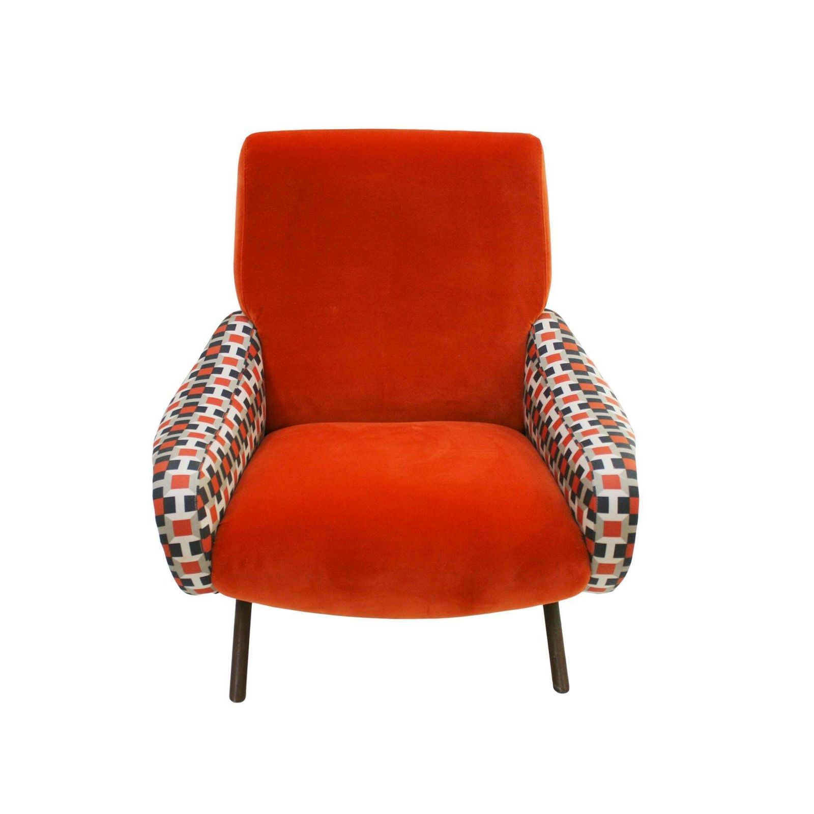 Lady Marco Zanuso By Arflex Cotton Velvet And Hermes Fabric Italian Armchair photo buy