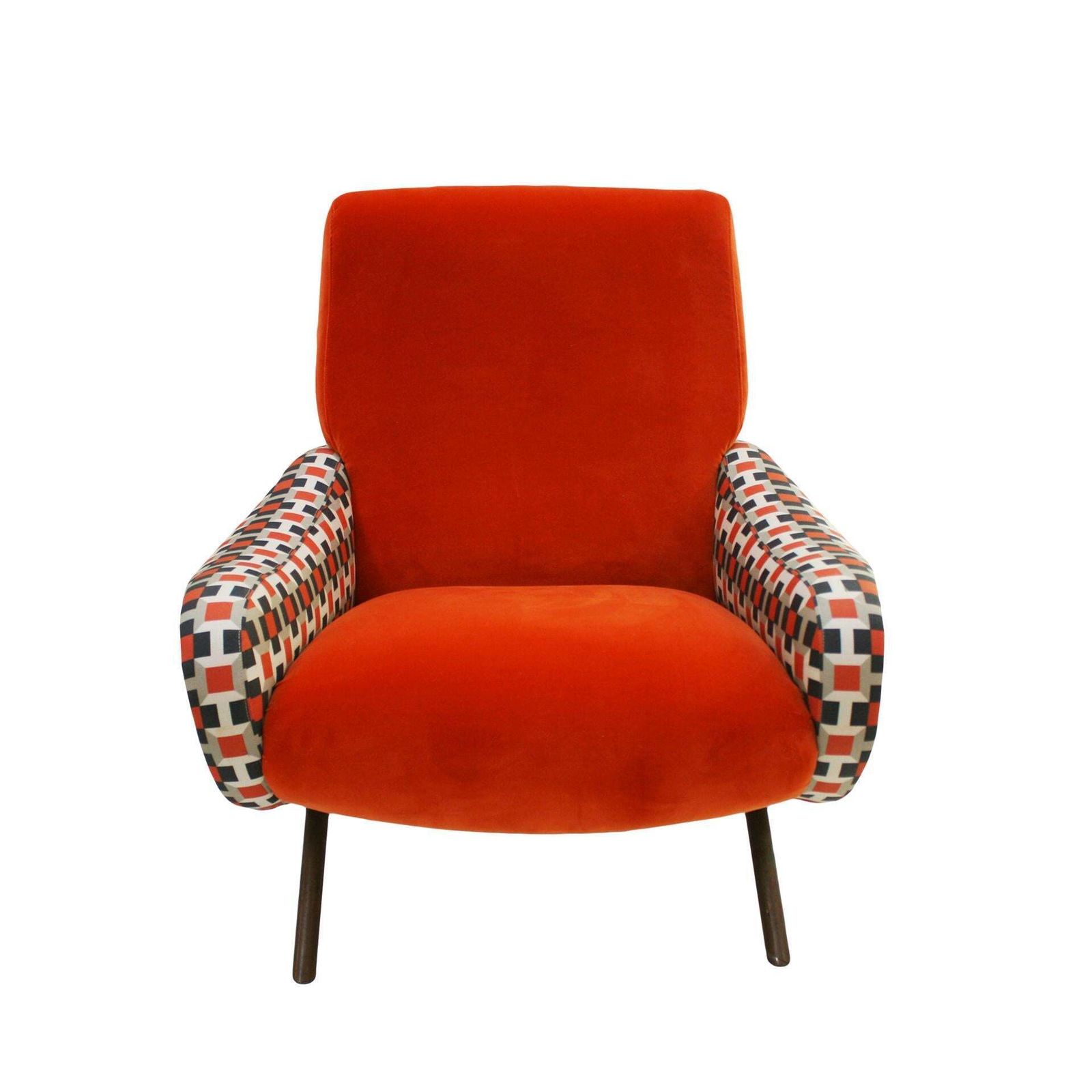 Lady Marco Zanuso By Arflex Cotton Velvet And Hermes Fabric Italian Armchair photo vintage