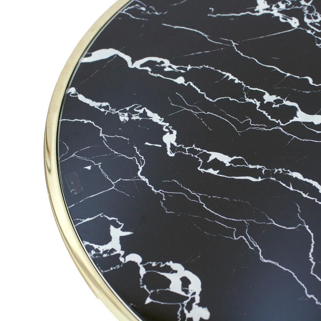 Pair Of Contemporary Marquina Marble, Glass, Brass Side Italian Tables photo Furniture
